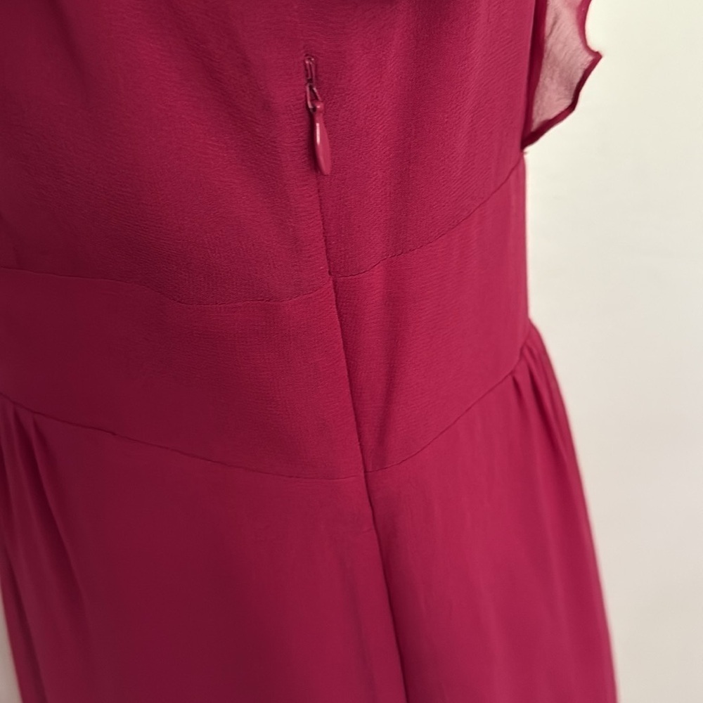 Moulinette Soeurs sz 8‎ Fuchsia silk Ruffle Midi Dress lined great condition - Picture 9 of 12